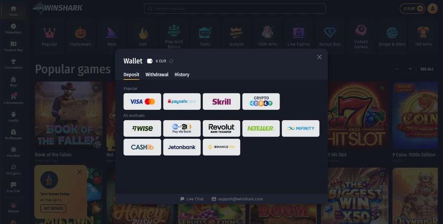 winshark casino Gameplay